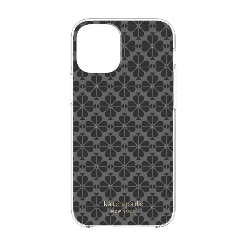 Kate Spade Apple iPhone 12 Mini Protective Hardshell Case in Black Spade
